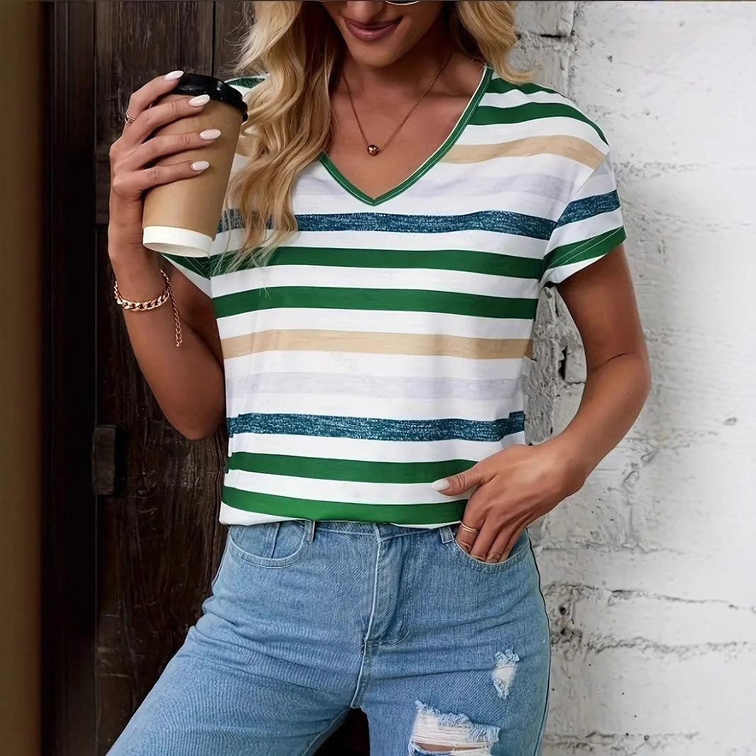 Alenya Striped Crew Neck Tee