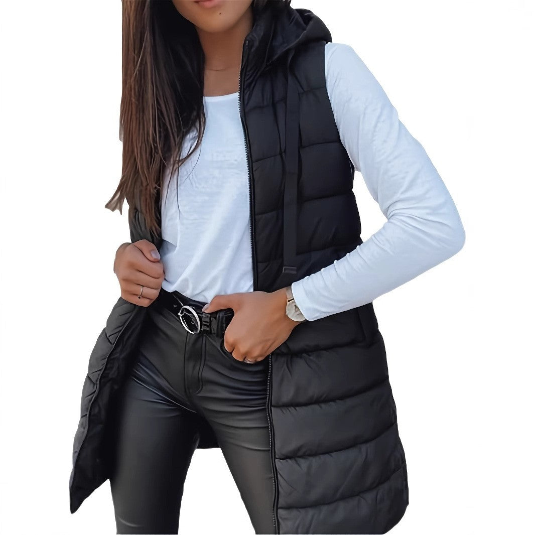 Aurora Quilted Hooded Vest Coat