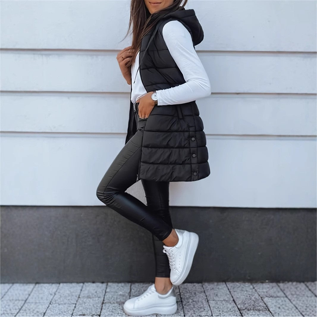 Aurora Quilted Hooded Vest Coat