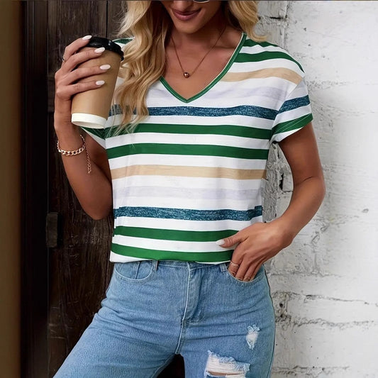 Alenya Striped Crew Neck Tee