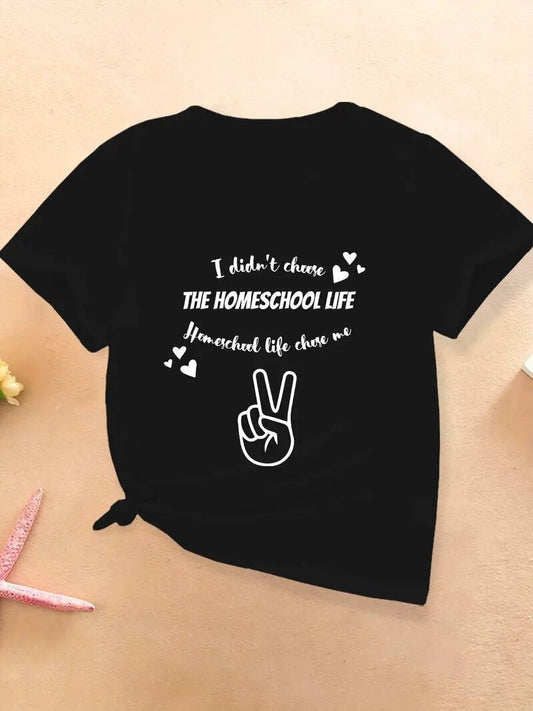 Arden Printed Black Tee