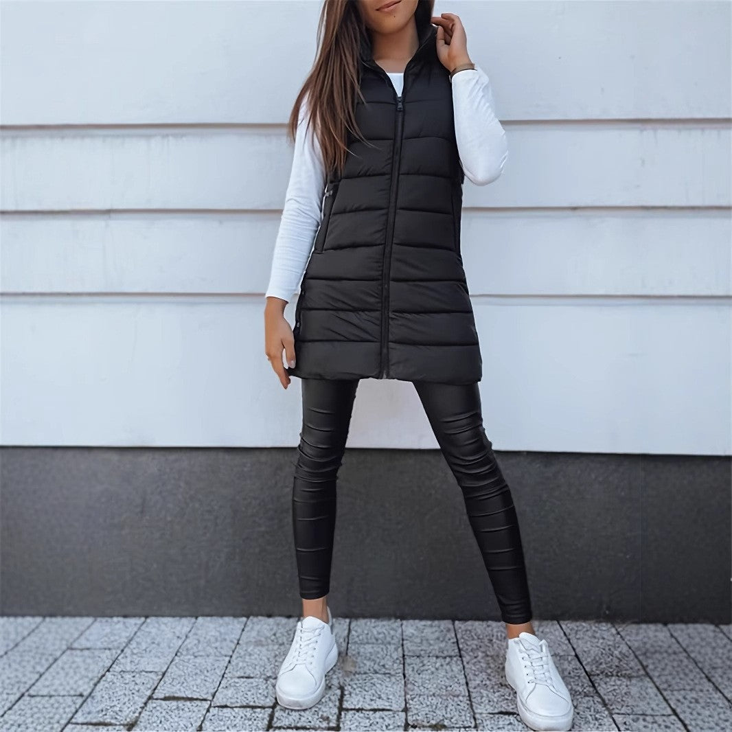Aurora Quilted Hooded Vest Coat