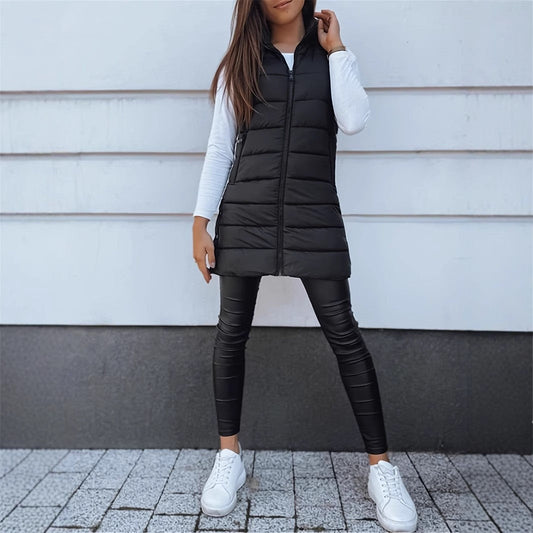 Aurora Quilted Hooded Vest Coat