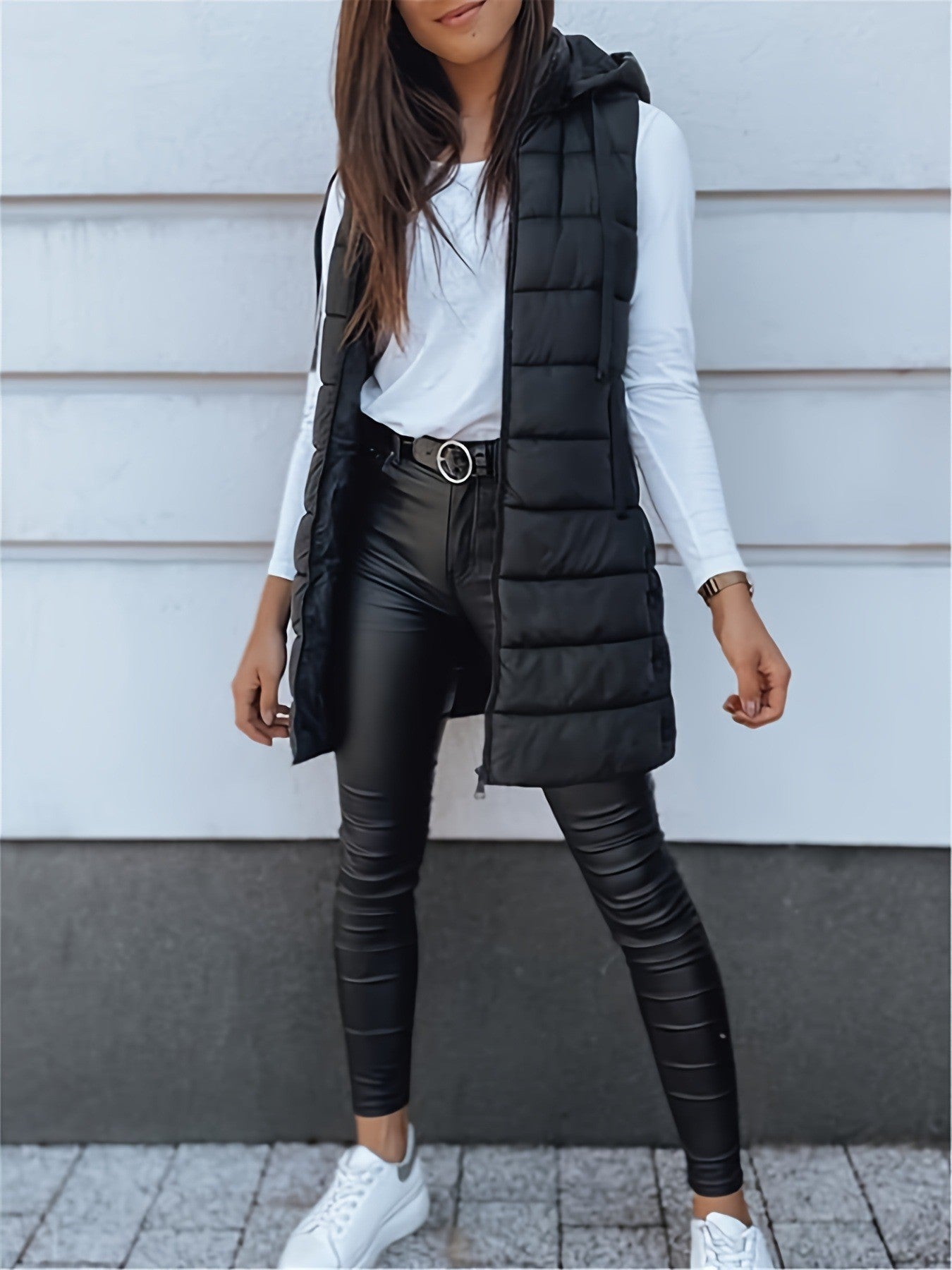 Aurora Quilted Hooded Vest Coat