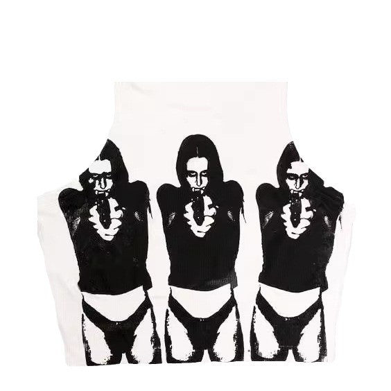 Nyx Dark Graphic Cropped Vest