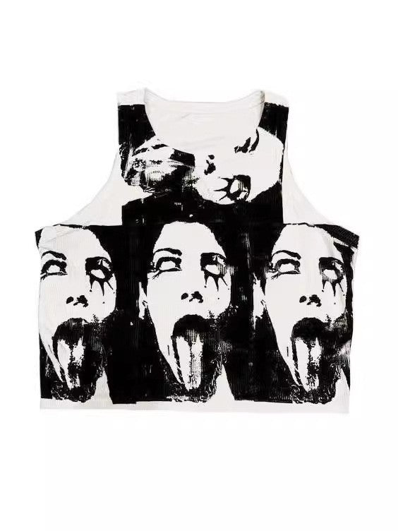 Nyx Dark Graphic Cropped Vest