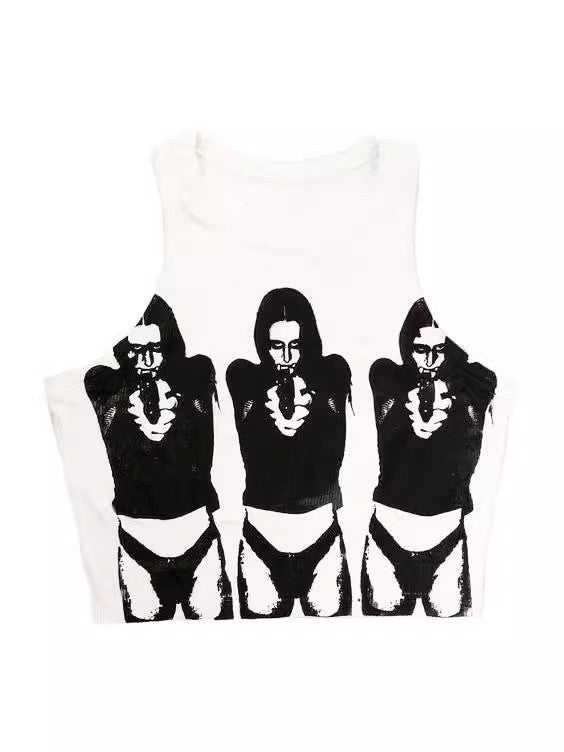 Nyx Dark Graphic Cropped Vest